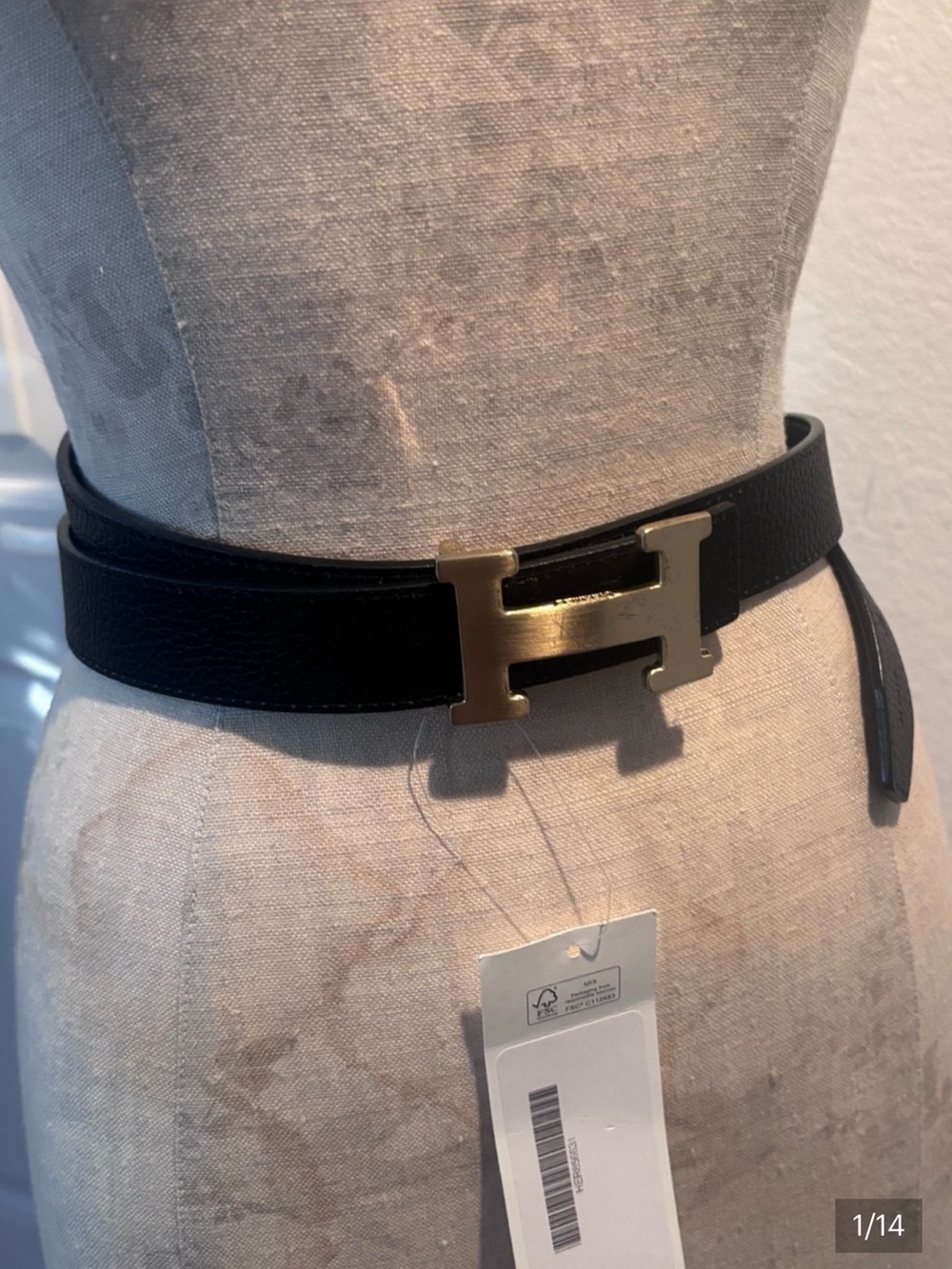 HERMES Two Tone Color Vintage Belt 48/120